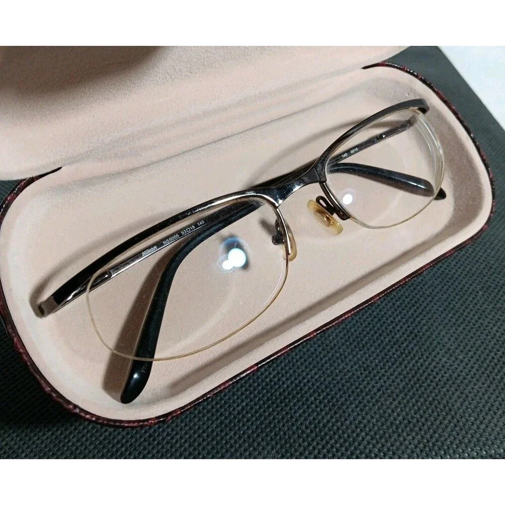 Nikon NS5005 Bronze Half Metal Rim Eyeglass Frames Only 53-18-140 Flex Hinge